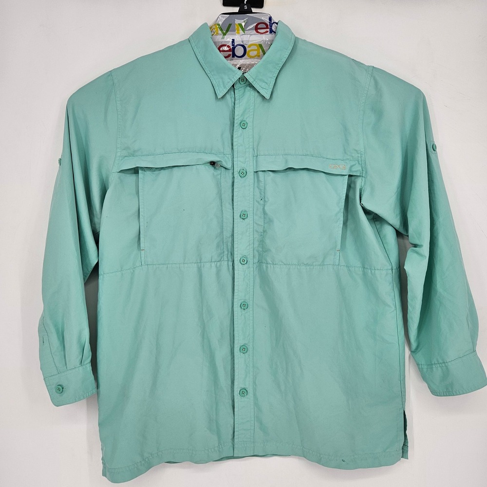 GameGuard‎ Shirt Mens XL Teal Fishing Outdoor Vented Performance Mesh FLAWS